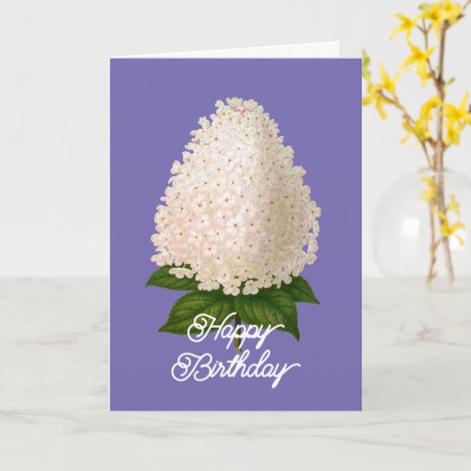Eleganter Vintager Hydrangea Paniculata Geburtstag Karte (Gelbe Blume)