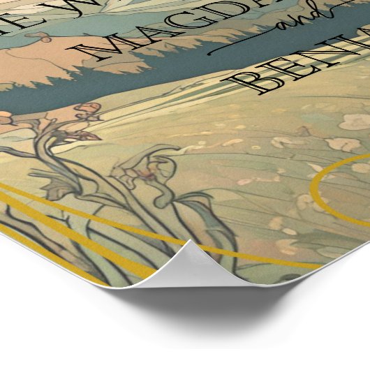 Eleganter Vintager Jugendstil Deko Willkommen (Ecke)