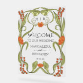 Eleganter Vintager Jugendstil-Florenhimmel Willkom Acrylschild (Winkel)