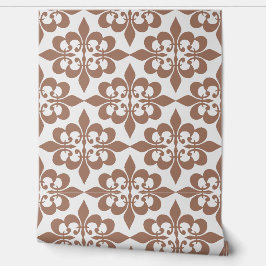 Eleganter Vintager Kaffee Mocha Brown Damask Tapete