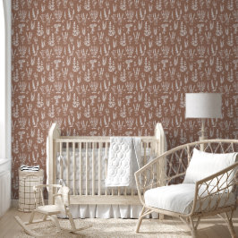 Eleganter Vintager Kräutergarten Mocha Brown Tapete