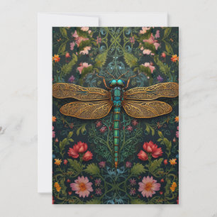 Eleganter Vintager Libellenboho botanisch Einladung