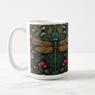 Eleganter Vintager Libellenboho botanisch Kaffeetasse