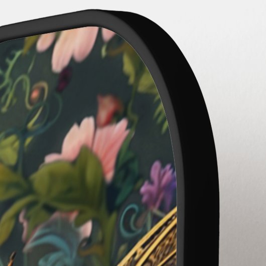 Eleganter Vintager Libellenboho botanisch Pickleball Schläger (Linke Seite)