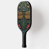 Eleganter Vintager Libellenboho botanisch Pickleball Schläger (Links)