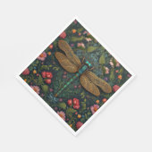 Eleganter Vintager Libellenboho botanisch Serviette (Ecke)
