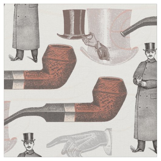 Eleganter Vintager Mann in Top Hat Retro Stoff (Nahaufnahme)