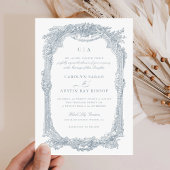 Eleganter Vintager Ornament-Rahmen Hochzeit Einladung