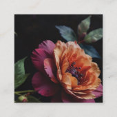 Eleganter Vintager Pachy-Rot-Blütenboho Begleitkarte (Rückseite)