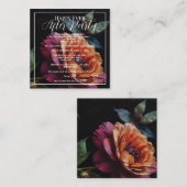 Eleganter Vintager Pachy-Rot-Blütenboho Begleitkarte (Vorne/Hinten)