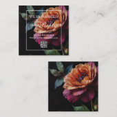 Eleganter Vintager Pachy-Rot-Blütenboho Begleitkarte (Vorne/Hinten)