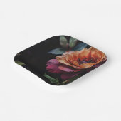 Eleganter Vintager Pachy-Rot-Blütenboho Pappteller (Gewinkelt)