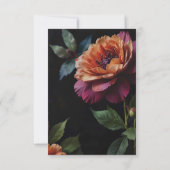 Eleganter Vintager Pachy-Rot-Blütenboho RSVP Karte (Rückseite)