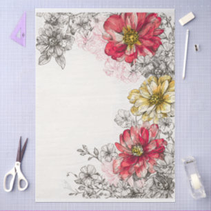 Eleganter Vintager Pastell-Hütte Seidenpapier