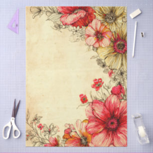 Eleganter Vintager Pastell-Hütte Seidenpapier