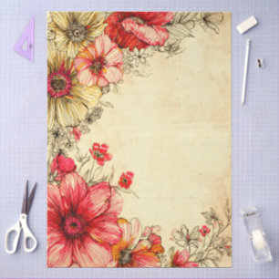 Eleganter Vintager Pastell-Hütte Seidenpapier