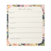 Eleganter Vintager Personalisierter Wochenplaner Notizblock (Vorderseite)