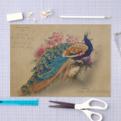 Eleganter Vintager Pfau Seidenpapier (Handwerk)