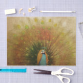 Eleganter Vintager Pfau Seidenpapier (Handwerk)