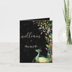 Eleganter Vintager Pfauengarten Einladung zur Hoch