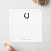 Eleganter Vintager Pferdeshoe Mitteilungskarte (Vorderseite/Rückseite Beispiel)