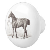 Eleganter Vintager Pferdesport Keramikknauf (Rechts)