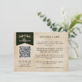 Eleganter Vintager QR-Code für Hochzeitskarte Begleitkarte (Stehend Vorderseite)