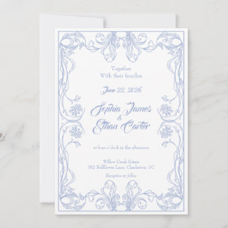 Eleganter Vintager Rahmen Einladung zur Hochzeit