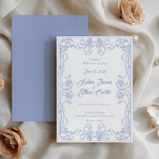 Eleganter Vintager Rahmen Einladung zur Hochzeit