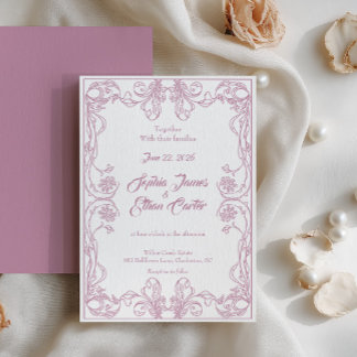 Eleganter Vintager Rahmen Einladung zur Hochzeit