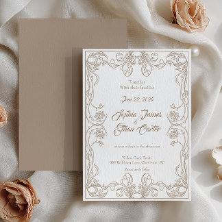 Eleganter Vintager Rahmen Einladung zur Hochzeit