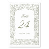 Eleganter Vintager Rahmen für Ornamente Tischnummer (Vorderseite)