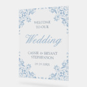 Eleganter Vintager Rahmen Hochzeitsempfang Acrylschild (Winkel)