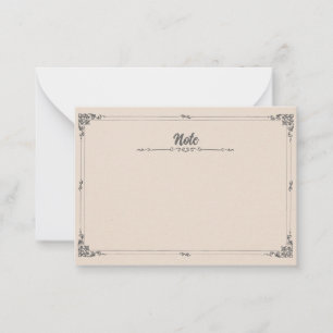 Eleganter Vintager Rahmen Klassischer Verzierter R Mitteilungskarte
