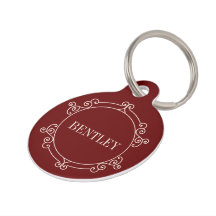 Eleganter Vintager Rahmen und Name Runde Pet Tag