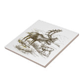 Eleganter Vintager Rentier Fliese (Seite)