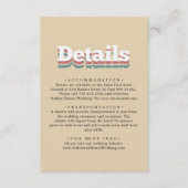 Eleganter Vintager Retro 70er Groovy Moderne Hochz Begleitkarte (Vorderseite)