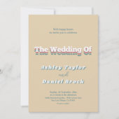 Eleganter Vintager Retro 70er Groovy Moderne Hochz Einladung (Vorderseite)