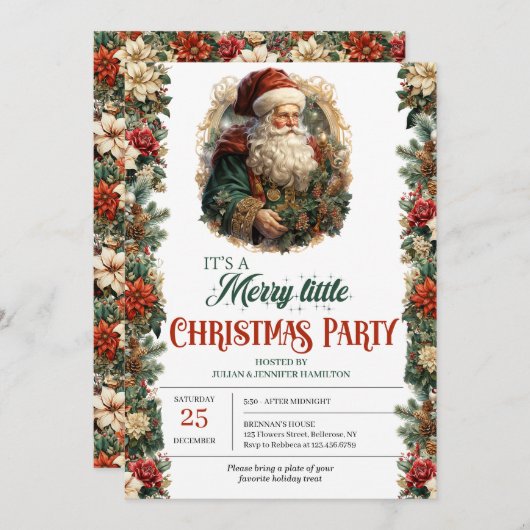 Eleganter Vintager Retro-Klassiker Einladung (Vorne/Hinten)