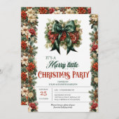 Eleganter Vintager Retro-Klassiker mit grüner Schl Einladung (Vorne/Hinten)