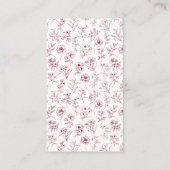 Eleganter Vintager Romance Burgundy QR-Code Begleitkarte (Rückseite)