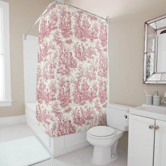 Eleganter Vintager Rottöckchen Duschvorhang (Beispiel)