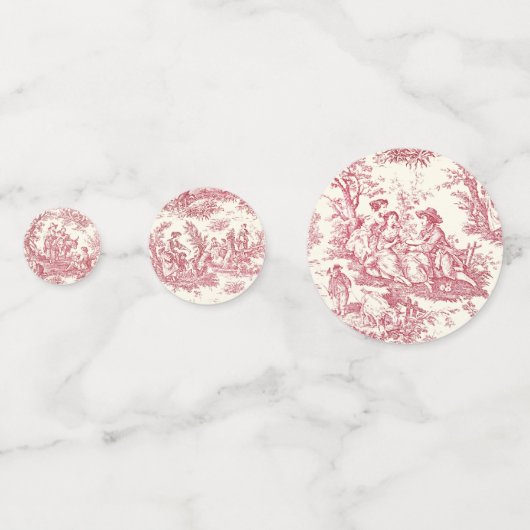 Eleganter Vintager Rottöckchen Konfetti (Rückseiten)