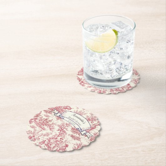 Eleganter Vintager Rottöckchen Untersetzer (Vor Ort)