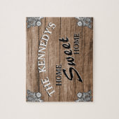 Eleganter Vintager Rustikal-Holzname Puzzle (Vertikal)