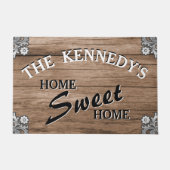 Eleganter Vintager rustikaler hölzerner Fußmatte (Vorderseite)