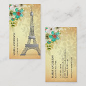Eleganter Vintager Rustikaler Pariser Eiffelturm Visitenkarte (Vorne/Hinten)