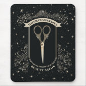 Eleganter Vintager Scheren Friseur Mousepad (Vorne)