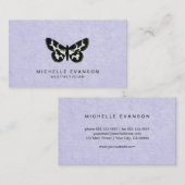 Eleganter Vintager Schmetterlingslavender Lila Visitenkarte (Vorne/Hinten)