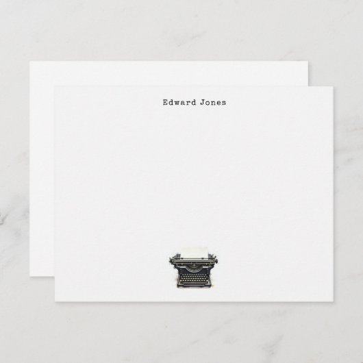 Eleganter, Vintager Schreibmaschinenflat Mitteilungskarte (Vorne/Hinten)